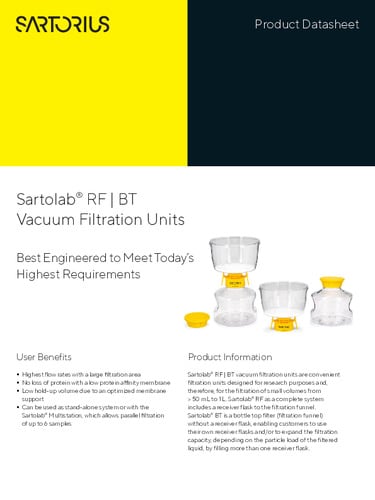 Sartolab® RF/BT  Vacuum Filtration Units