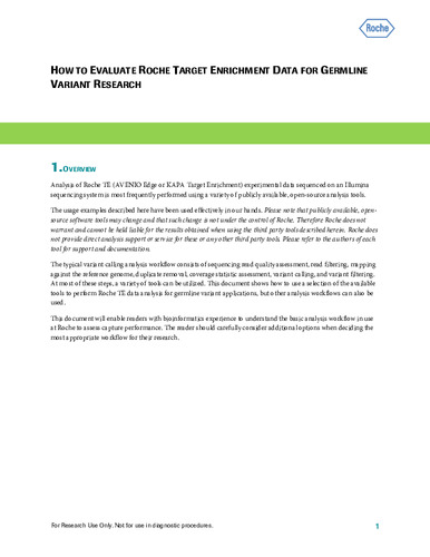 How to evaluate Roche target enrichment data for germline variant research