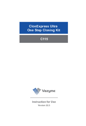 ClonExpress Ultra One Step Cloning Kit
