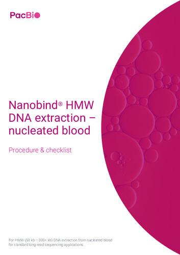 Nanobind® HMW DNA extraction -nucleated blood Procedure & checklist