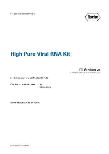 73353200_High Pure Viral RNA Kit_Ver.21