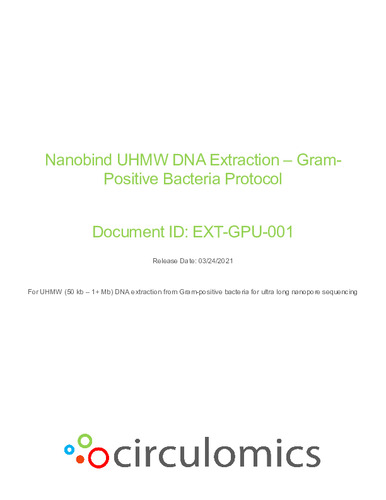 Nanobind UHMW DNA Extraction – GramPositive Bacteria Protocol