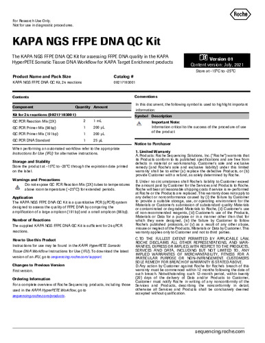 KAPA NGS FFPE DNA QC Kit