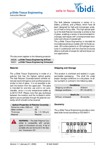 μ-Slide Tissue Engineering