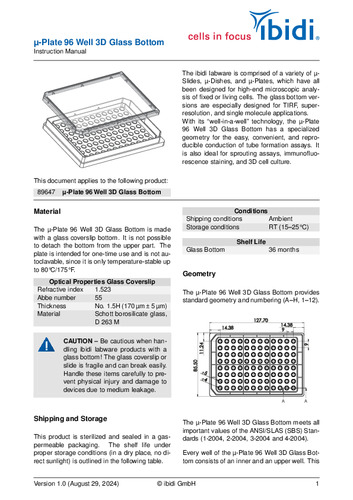 ibidi µ-Plate 96 Well 3D Glass Bottom