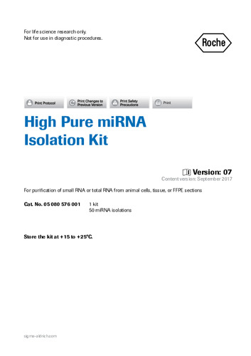 High Pure miRNA Isolation Kit ver7