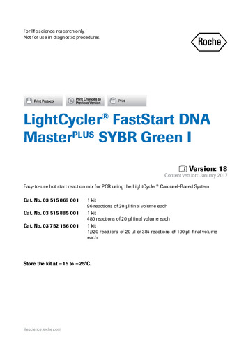 LightCycler® FastStart DNA MasterPLUS SYBR Green I