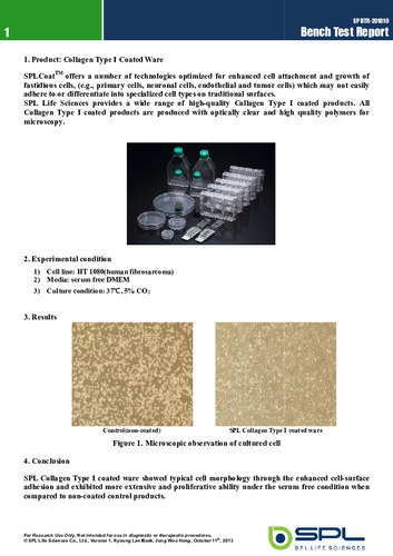 Bench Test Report - Collagen Type I Coated Ware - 