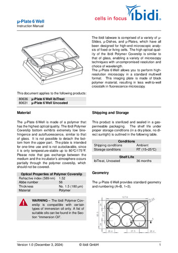 μ-Plate 6Well Instruction Manual
