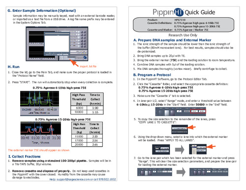 PippinHT Quick Guide HPE7510  Marker 75E 6-10Kb and 15-20kb High Pass Rev A