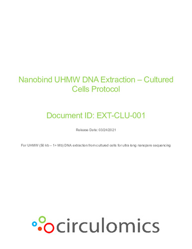 Nanobind UHMW DNA Extraction – Cultured Cells Protocol