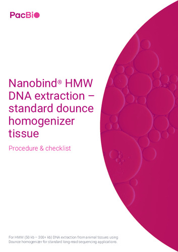 Nanobind® HMW DNA extraction -standard dounce homogenizer tissue Procedure & checklist