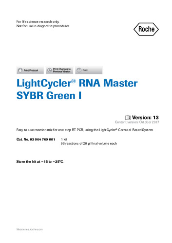 Roche_LightCycler® RNA Master SYBR Green I ver.13