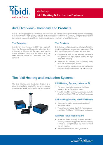 Info Package ibidi Heating & Incubation Systems