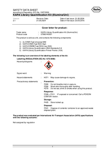 KAPA Library Quantification Kit (Illumina/Uni)（KK4824）（Ver.2.1）