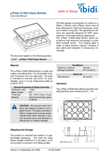 µ-Plate 12 Well Glass Bottom 