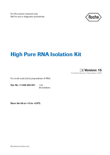73353000_High Pure RNA Isolation Kit_Ver.15