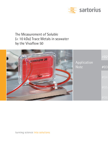 Sartorius：The Measurement of Soluble (<10kDa) Trace Metals in seawater by the Vivaflow 50