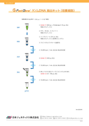 FastGene™ ゲノムDNA抽出キット_培養細胞 (クイックガイド)