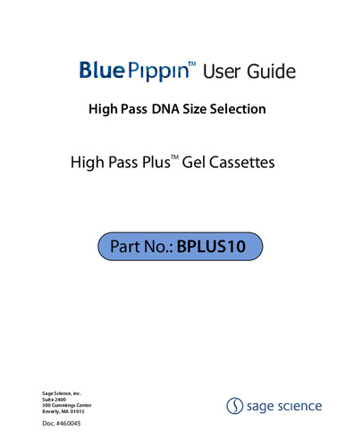 High Pass Plus Cassette User Guide（BPLUS10）