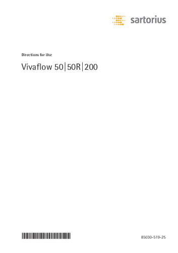 Sartorius：Directions for Use Vivaflow 50/50R/200