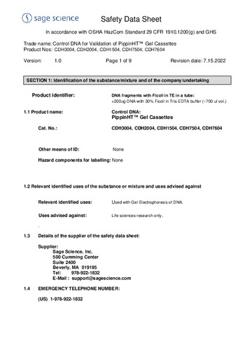 PippinHT-DNA-Control-Kits(CDH3004, CDH2004, CDH1504, CDH7504, CDH7604)(ver1.0)