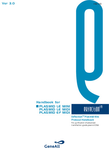 Exfection™ Plasmid LE, EF Handbook(Ver 3.0)