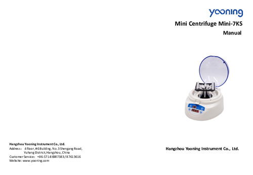Mini Centrifuge Mini-7KS Manual