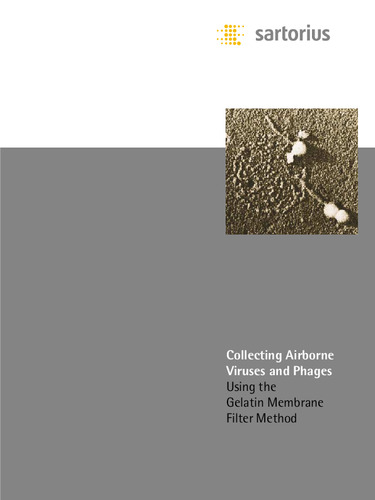Sartorius Collecting Airborne Viruses and Phages Using the Gelatin Membrane Filter Method
