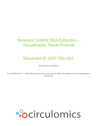 Nanobind UHMW DNA Extraction – TissueRuptor Tissue Protocol