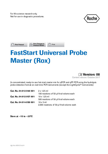 FastStart Universal Probe Master (Rox)ver.8