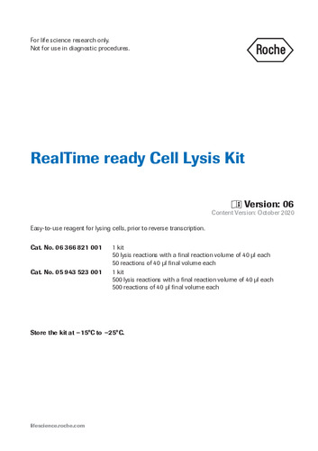 RealTime ready Cell Lysis Kit_Ver.6