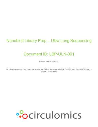 Nanobind Library Prep – Ultra Long Sequencing Protocol