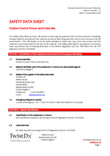 Positive Control Primer and Probe Mix_Ver.1.2
