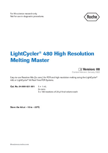 LightCycler®  480 High Resolution Melting Master_Ver.8