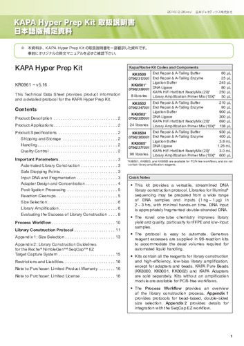 KAPA Hyper Prep Kit v5.16 日本語版補足資料