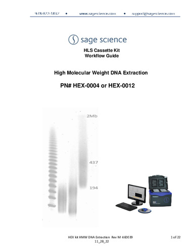 High Molecular Weight DNA Extraction Workflow Guide Rev M