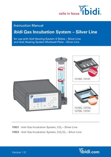 ibidi Gas Incubation System – Silver Line for use with ibidi Heating System 4 Slides – Silver Line and ibidi Heating System Multiwell Plate – Silver Line