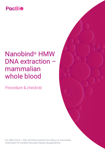 Nanobind® HMW DNA extraction -mammalian whole blood Procedure & checklist