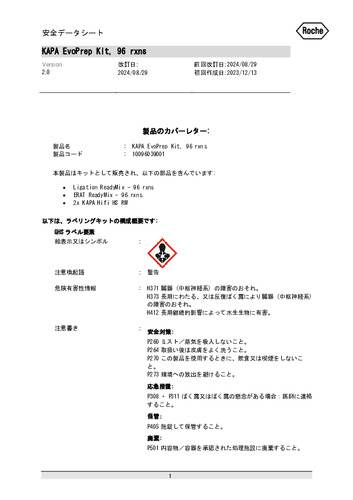 KAPA EvoPrep Kit 96反応分(10096039001)(第2版)