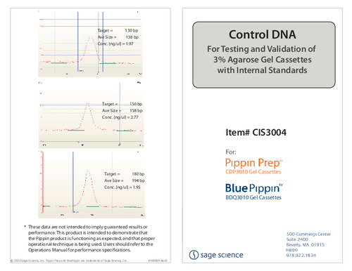 Guide CIS3004, Control DNA, Internal Standard P or Q3
